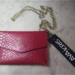 Ava + Kris Red Snake Crossbody Bag Purse Wallet Coin VEGAN LEATHER